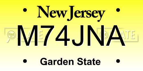 M74JNA New Jersey License Plate