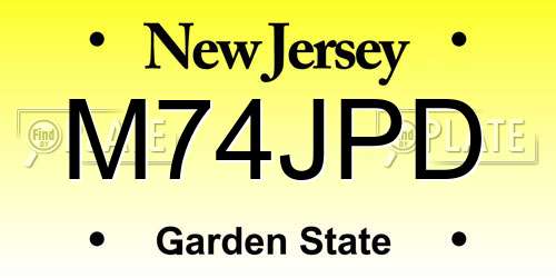 M74JPD New Jersey License Plate
