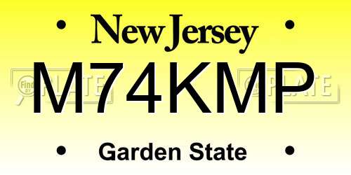 M74KMP New Jersey License Plate