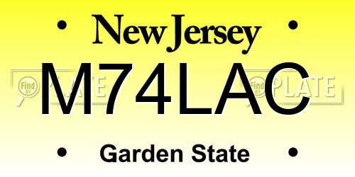 M74LAC New Jersey License Plate