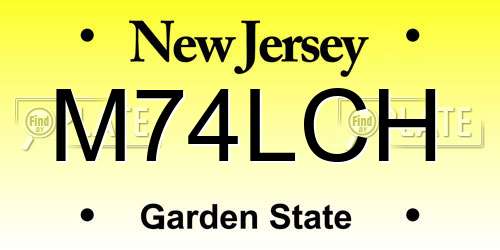M74LCH New Jersey License Plate