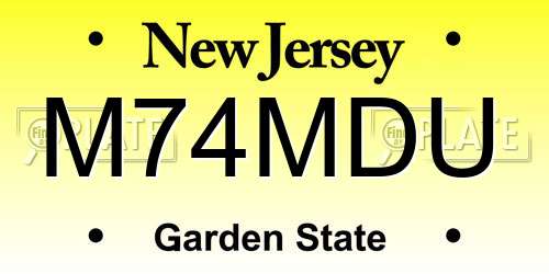M74MDU New Jersey License Plate