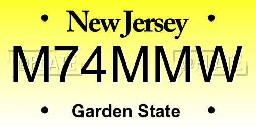 M74MMW New Jersey License Plate
