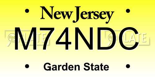 M74NDC New Jersey License Plate
