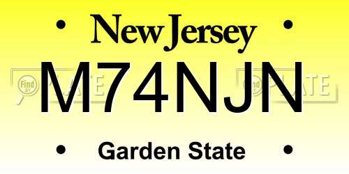M74NJN New Jersey License Plate