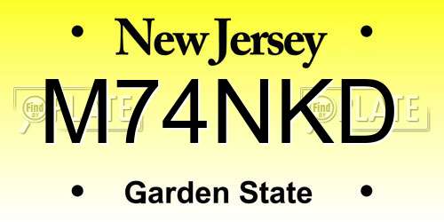 M74NKD New Jersey License Plate