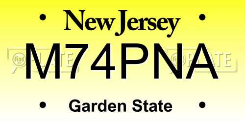 M74PNA New Jersey License Plate