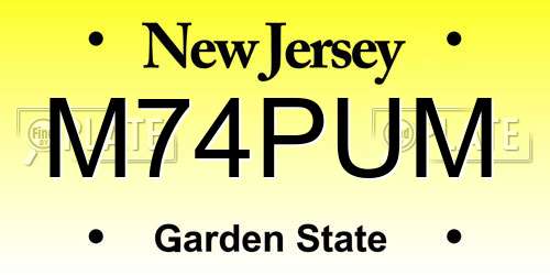 M74PUM New Jersey License Plate