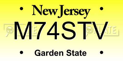 M74STV New Jersey License Plate