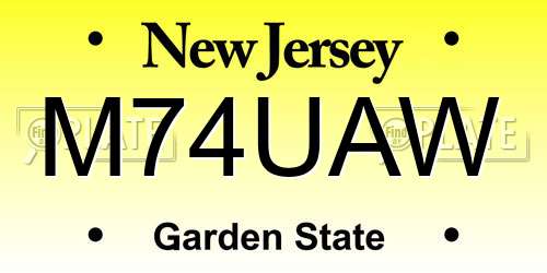 M74UAW New Jersey License Plate