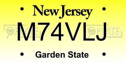 M74VLJ New Jersey License Plate