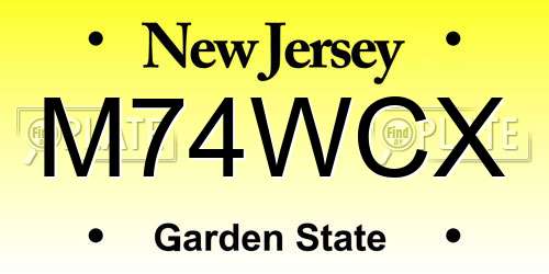 M74WCX New Jersey License Plate