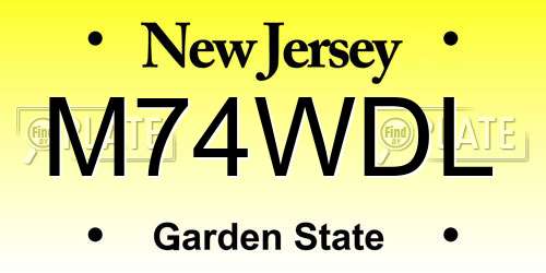 M74WDL New Jersey License Plate
