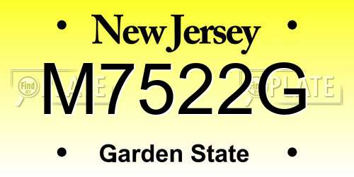 M7522G New Jersey License Plate