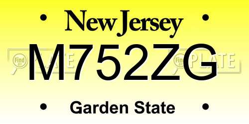 M752ZG New Jersey License Plate