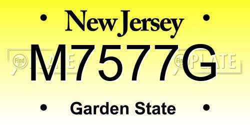 M7577G New Jersey License Plate