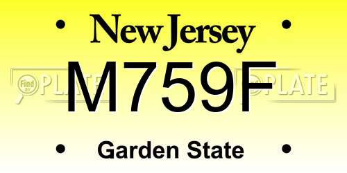 M759F New Jersey License Plate