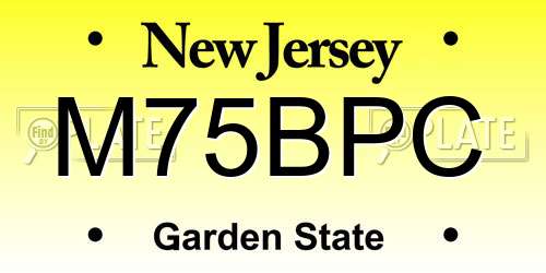 M75BPC New Jersey License Plate