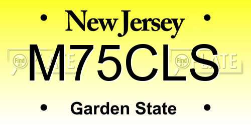 M75CLS New Jersey License Plate