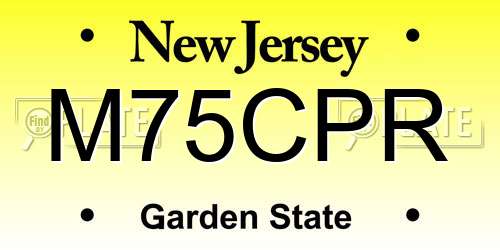 M75CPR New Jersey License Plate