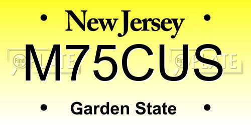 M75CUS New Jersey License Plate