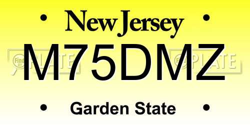 M75DMZ New Jersey License Plate