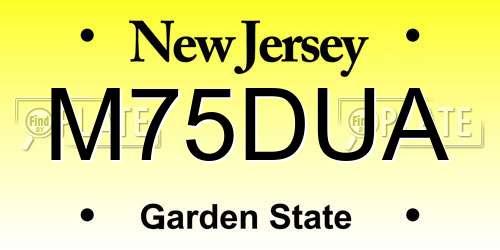 M75DUA New Jersey License Plate