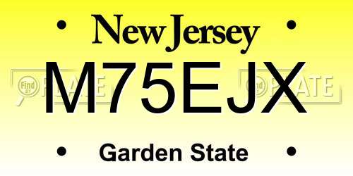 M75EJX New Jersey License Plate