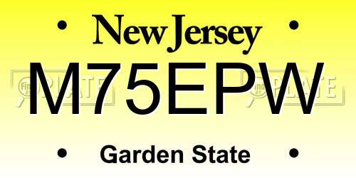M75EPW New Jersey License Plate