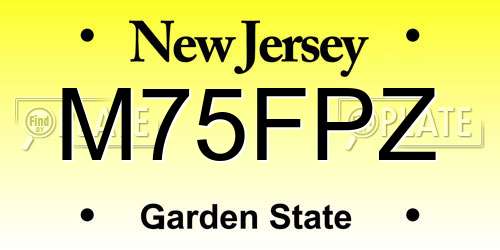 M75FPZ New Jersey License Plate