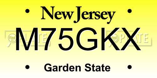M75GKX New Jersey License Plate