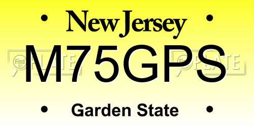 M75GPS New Jersey License Plate