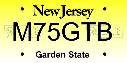 M75GTB New Jersey License Plate