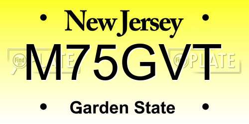 M75GVT New Jersey License Plate