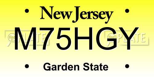 M75HGY New Jersey License Plate