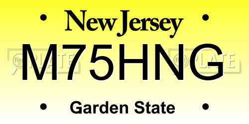 M75HNG New Jersey License Plate