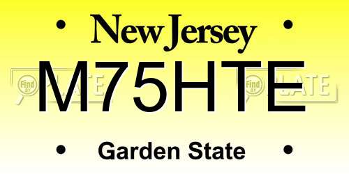 M75HTE New Jersey License Plate
