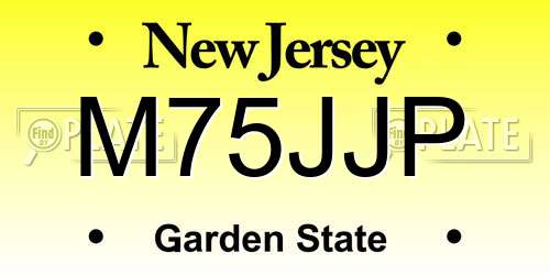 M75JJP New Jersey License Plate