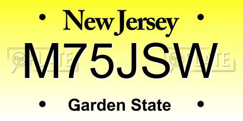 M75JSW New Jersey License Plate