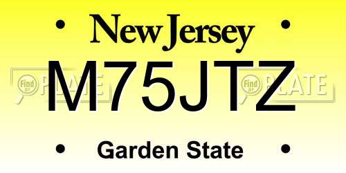M75JTZ New Jersey License Plate