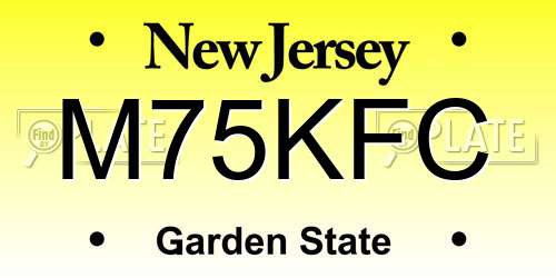M75KFC New Jersey License Plate