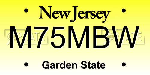 M75MBW New Jersey License Plate