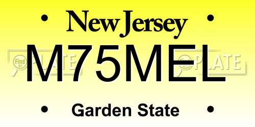 M75MEL New Jersey License Plate