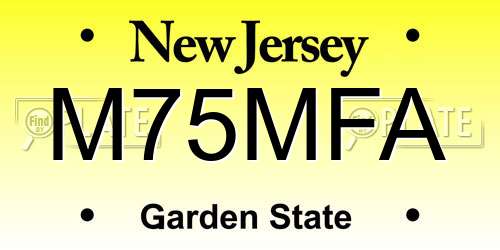M75MFA New Jersey License Plate