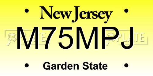 M75MPJ New Jersey License Plate