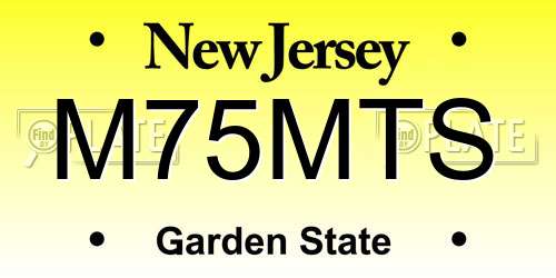 M75MTS New Jersey License Plate
