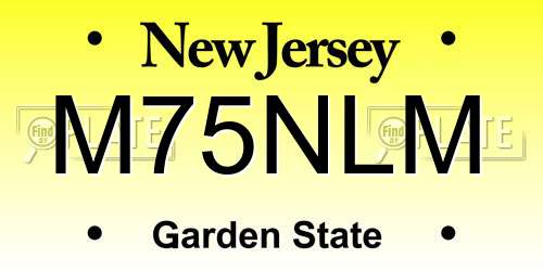 M75NLM New Jersey License Plate