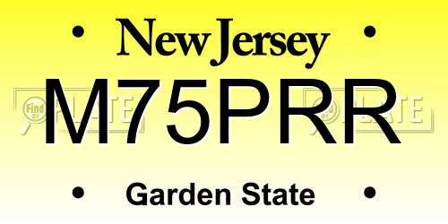 M75PRR New Jersey License Plate