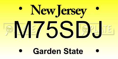 M75SDJ New Jersey License Plate