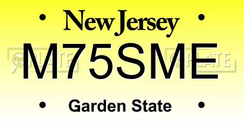 M75SME New Jersey License Plate